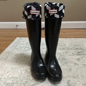 New Unworn Hunter Boots with Socks